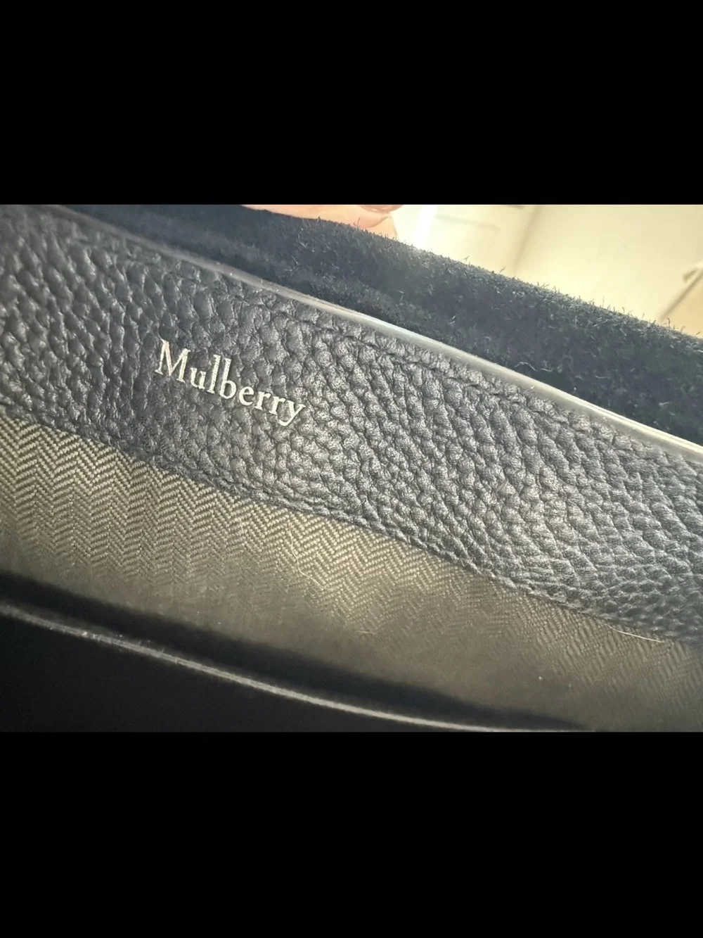 Mulberry Black Pebbled Leather Backpack with Buckle Flap